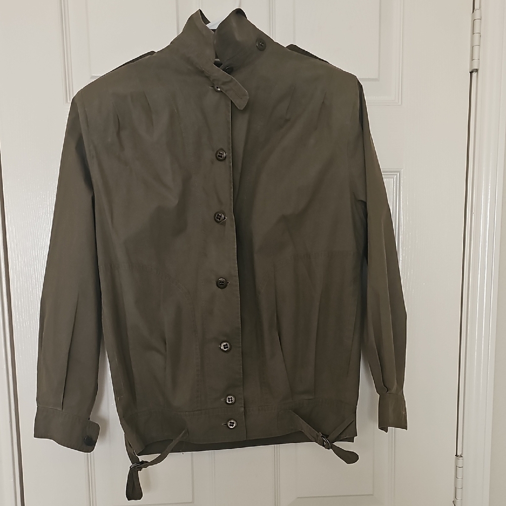 Vintage 80's Norman Todd CA Military Utility Jacket Olive Green Medium - Picture 8 of 13